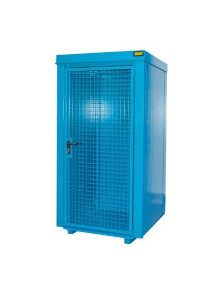 Contenedor para bombonas de gas, pintado, azul claro