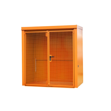 Armários para materiais perigosos--Recipiente para bombas de gás, pintado, Laranja amarela