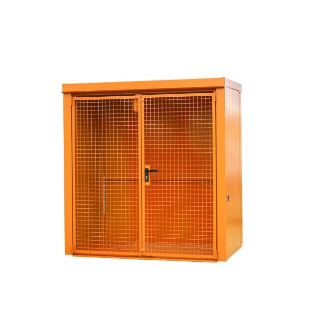 Hazardous material cabinets--Container for gas pumps, painted, Orange yellow