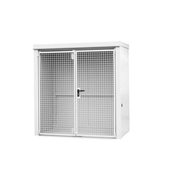 Hazardous material cabinets--Container for gas pumps, painted, greyish white