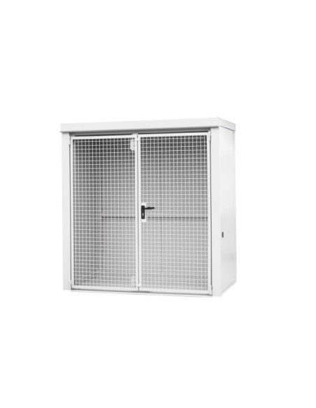 Armoires pour matières dangereuses--Conteneur pour pompes à gaz, peint, blanc gris
