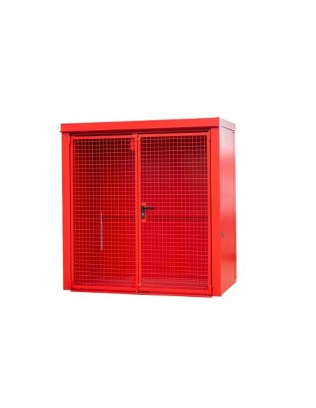 Contenedor para bombonas de gas, pintado, rojo fuego