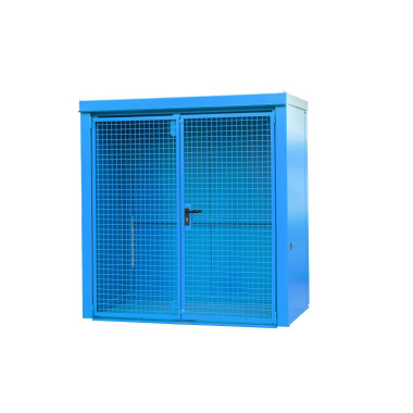 Hazardous material cabinets--Container for gas pumps, painted, light blue
