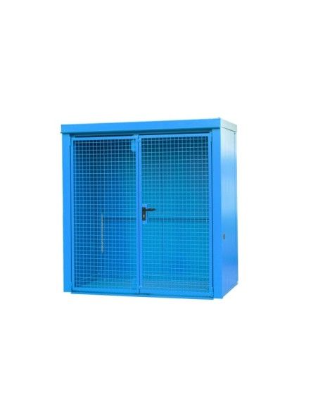 Hazardous material cabinets--Container for gas pumps, painted, light blue