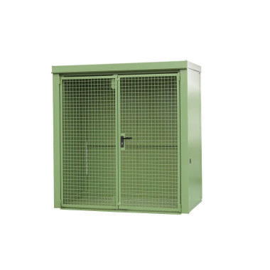 Hazardous material cabinets--Container for gas pumps, painted, green Reseda