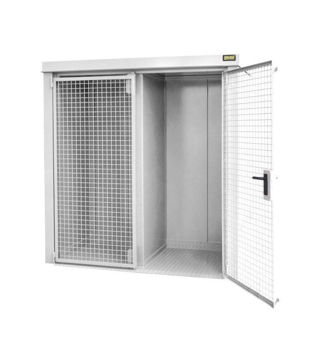 Hazardous material cabinets--Container for gas pumps, painted, greyish white