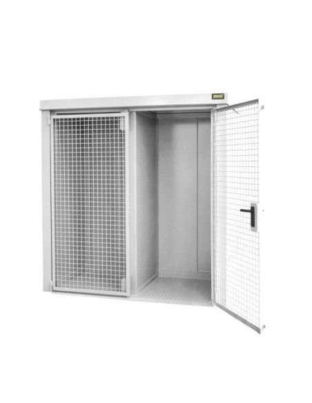 Armoires pour matières dangereuses--Conteneur pour pompes à gaz, peint, blanc gris