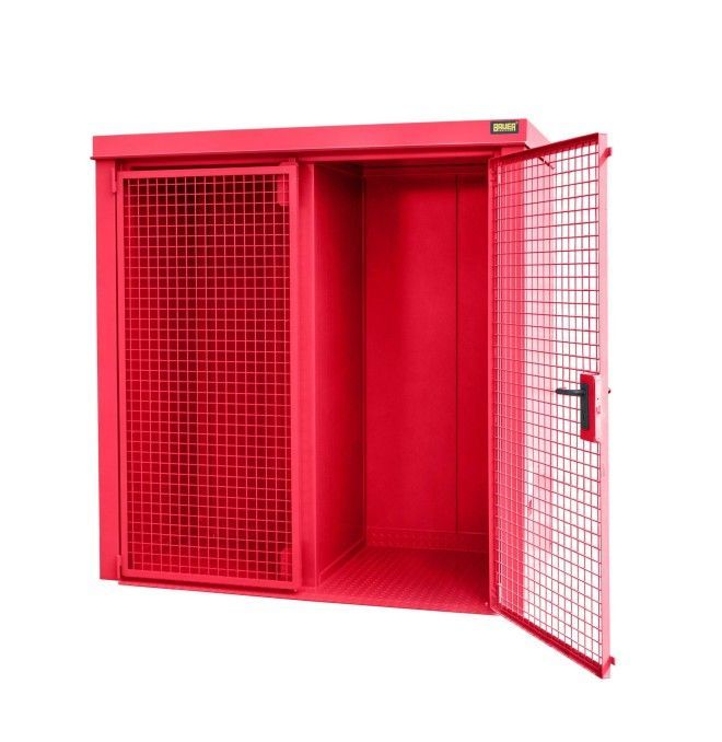 Contenedor para bombonas de gas, pintado, rojo fuego