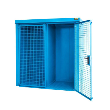 Hazardous material cabinets--Container for gas pumps, painted, Light blue