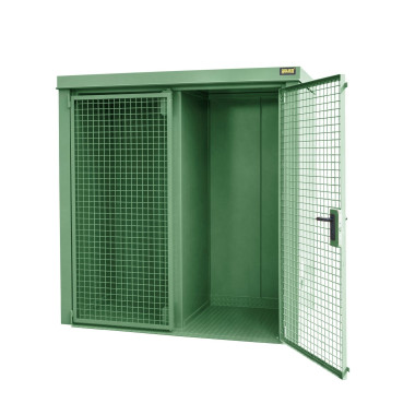 Hazardous material cabinets--Container for gas pumps, painted, green Reseda