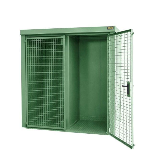 Hazardous material cabinets--Container for gas pumps, painted, green Reseda