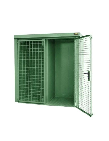 Hazardous material cabinets--Container for gas pumps, painted, green Reseda