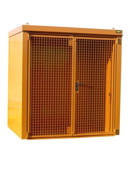 Armoires pour matières dangereuses--Conteneur pour pompes à gaz, peint, Orange jaune
