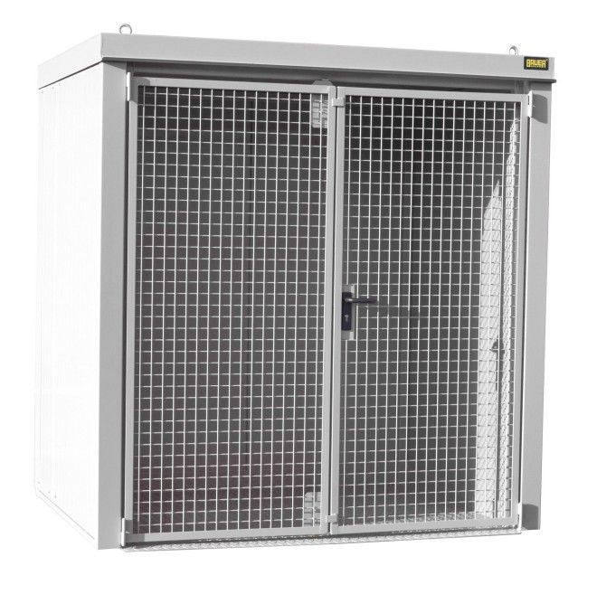 Hazardous material cabinets--Container for gas pumps, painted, greyish white