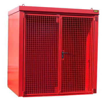 Hazardous material cabinets--Container for gas pumps, painted, red fire