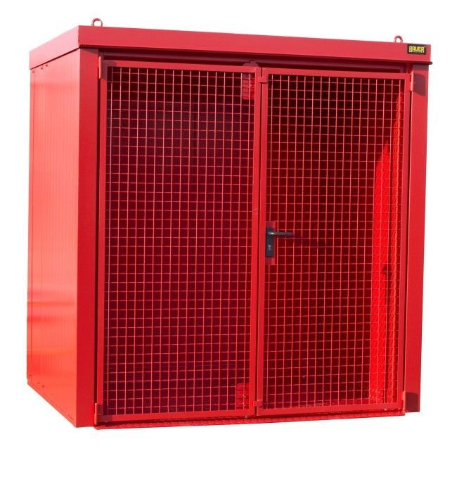 Gefahrstoffschränke--Container für gaspumpen, lackiert, rotes feuer