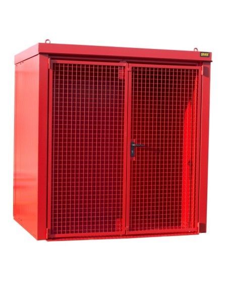 Hazardous material cabinets--Container for gas pumps, painted, red fire
