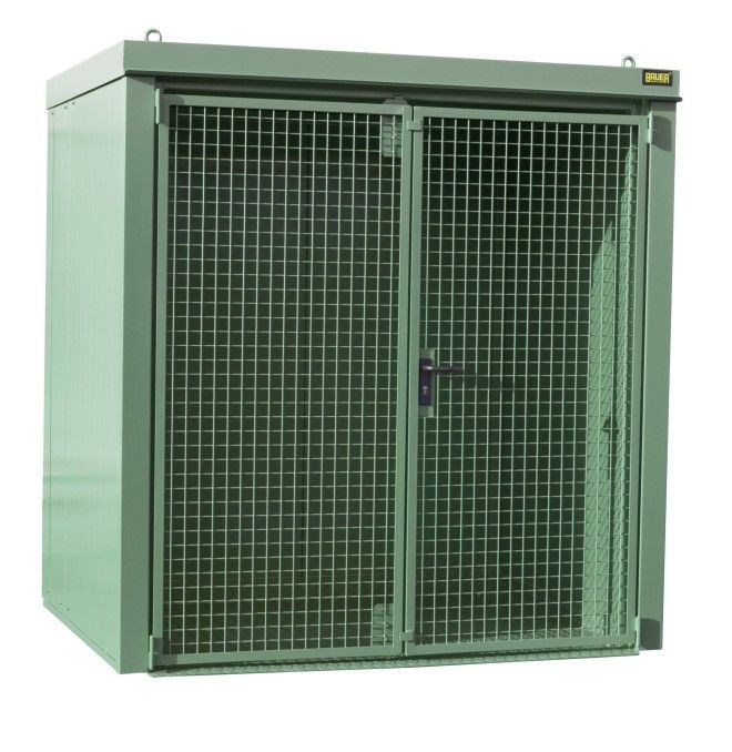 Hazardous material cabinets--Container for gas pumps, painted, green Reseda