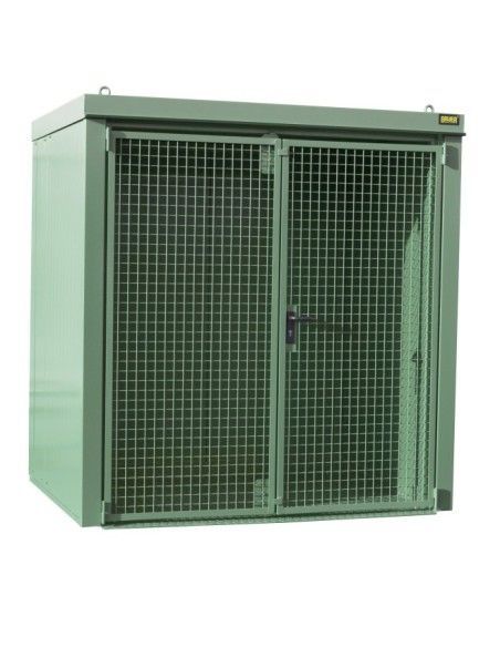 Hazardous material cabinets--Container for gas pumps, painted, green Reseda