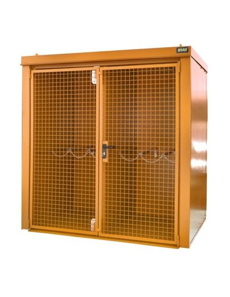 Hazardous material cabinets--Container for gas pumps, painted, Orange yellow