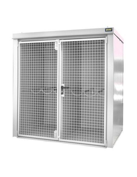 Hazardous material cabinets--Container for gas pumps, painted, greyish white