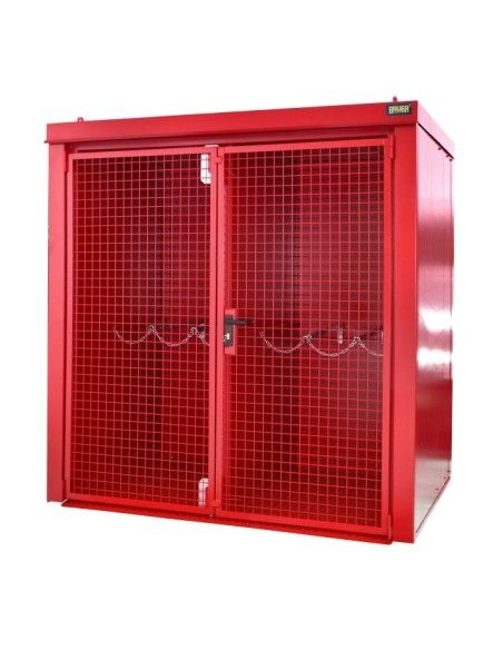 Hazardous material cabinets--Container for gas pumps, painted, Red fire