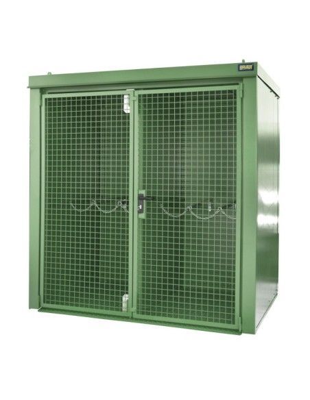 Hazardous material cabinets--Container for gas pumps, painted, green Reseda