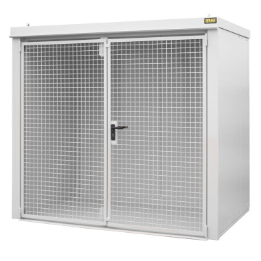 Armoires pour matières dangereuses--Conteneur pour pompes à gaz, peint, blanc gris