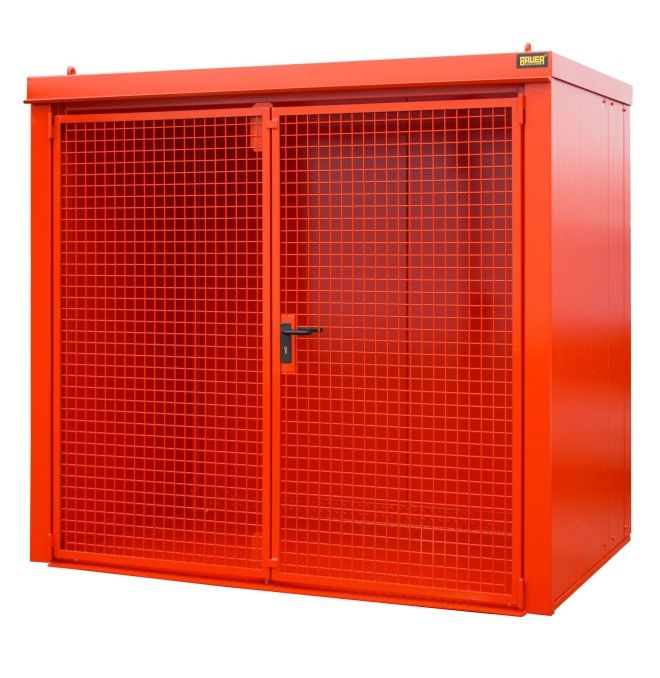 Gefahrstoffschränke--Container für gaspumpen, lackiert, rotes feuer