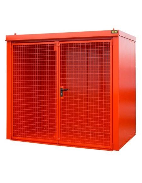 Contenedor para bombonas de gas, pintado, rojo fuego