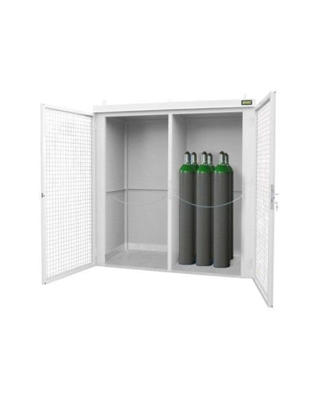 Armários para materiais perigosos--Recipiente para bombas de gás, pintado, cinza branco