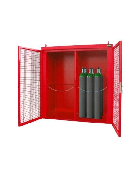 Armadi per materiali pericolosi--Contenitore per pompe a gas, verniciate, Fuoco rosso