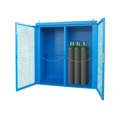 Armoires pour matières dangereuses--Conteneur pour pompes à gaz, peint, Bleu clair