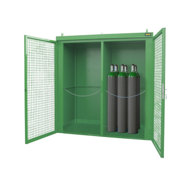 Gefahrstoffschränke--Container für Gaspumpen, lackiert, grün Reseda