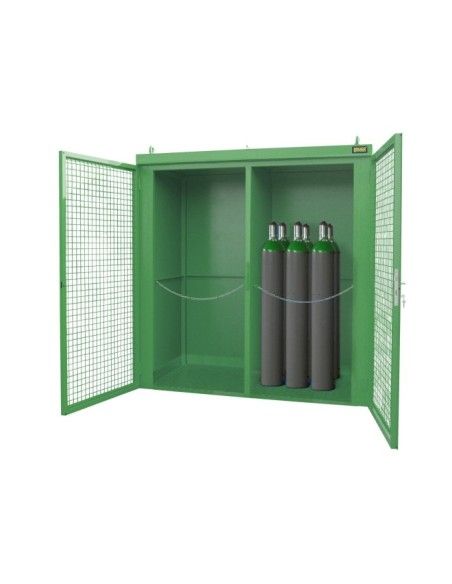 Armários para materiais perigosos--Recipiente para bombas de gás, pintado, verde Reseda