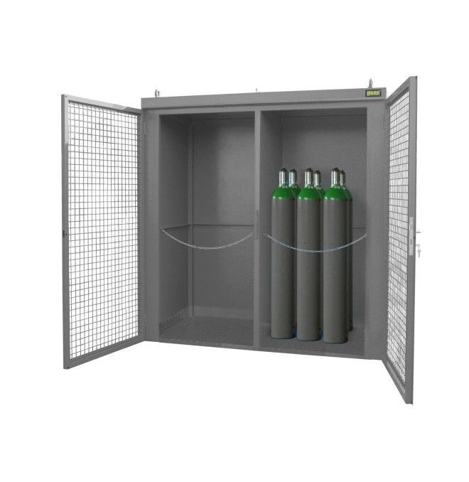 Contenedor para bombonas de gas, pintado, gris ratón