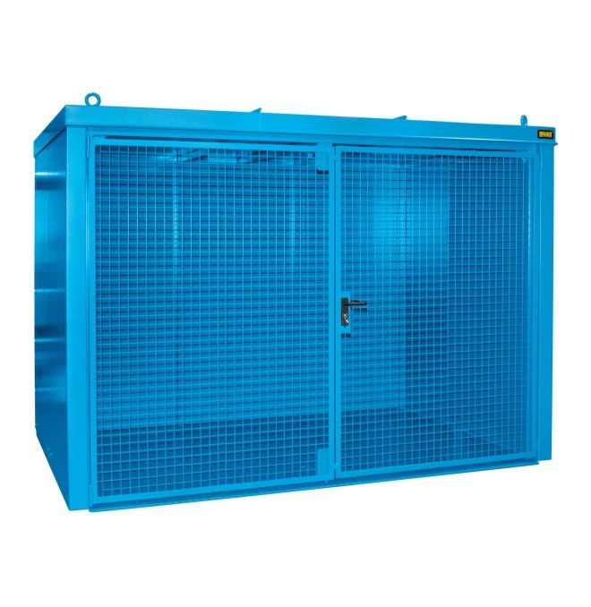 Hazardous material cabinets--Container for gas pumps, painted, light blue