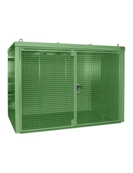 Contenedor para bombonas de gas, pintado, verde Reseda