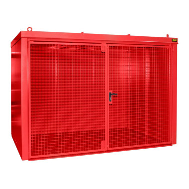 Contenedor para bombonas de gas, pintado, rojo fuego