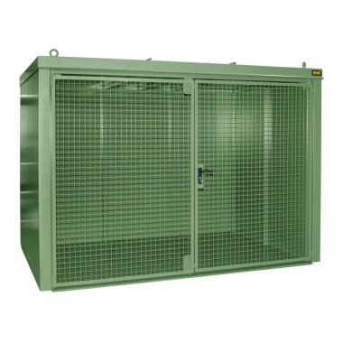 Hazardous material cabinets--Container for gas pumps, painted, green Reseda