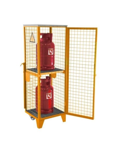 Armoires pour matières dangereuses--Gas bomb tank, peint, Orange jaune