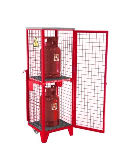 Armoires pour matières dangereuses--Cuve de gaz, peint, feu rouge