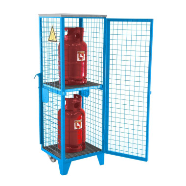 Hazardous material cabinets--Gas tank, painted, light blue