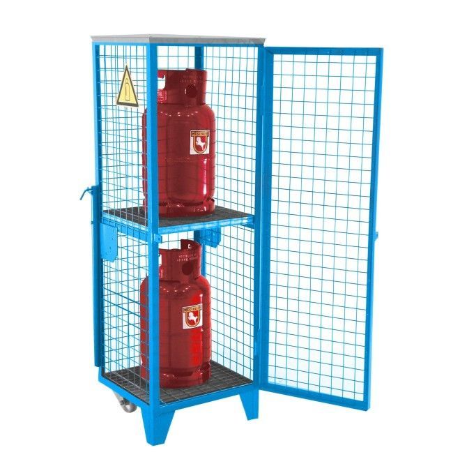 Armadi per materiali pericolosi--Gas serbatoio, dipinto, azzurro