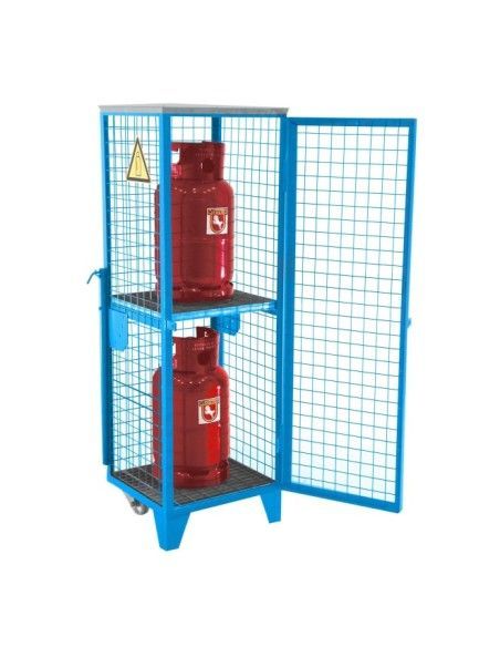 Armários para materiais perigosos--Gás tanque, pintado, azul claro