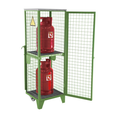 Armoires pour matières dangereuses--Cylindres à gaz, peints, verts