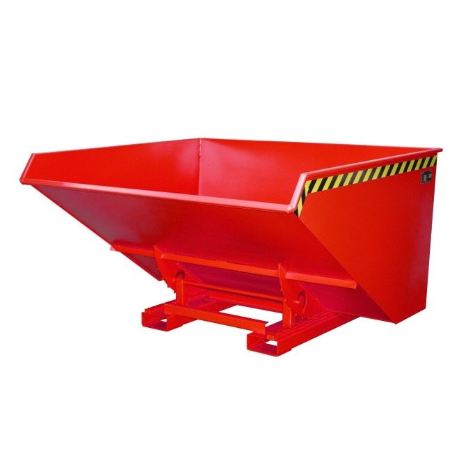 Contenedor basculante, pintado, Rojo fuego