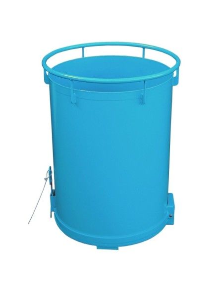 Contenedor cilíndrico, pintado, Azul claro