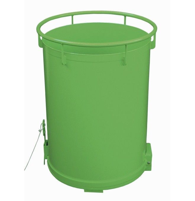 Bacs Basculants--Conteneur cylindrique, peint, vert