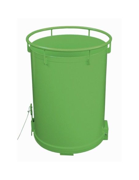 Contenedor cilíndrico, pintado, verde Reseda
